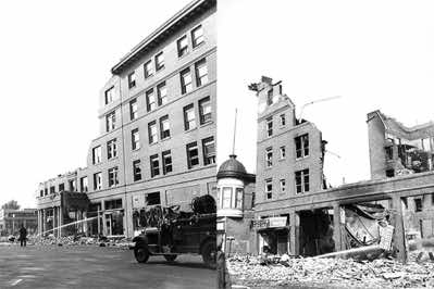 The left side view is the 11th Street side, across from the courthouse. The right view is H Street.
